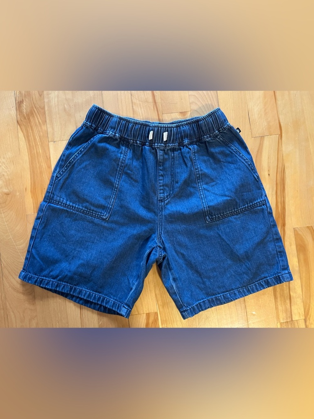 Petit Bateau Navy Striped Elastic Waist Shorts